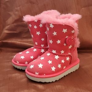 Pink and White Star UGG Boots for Toddler